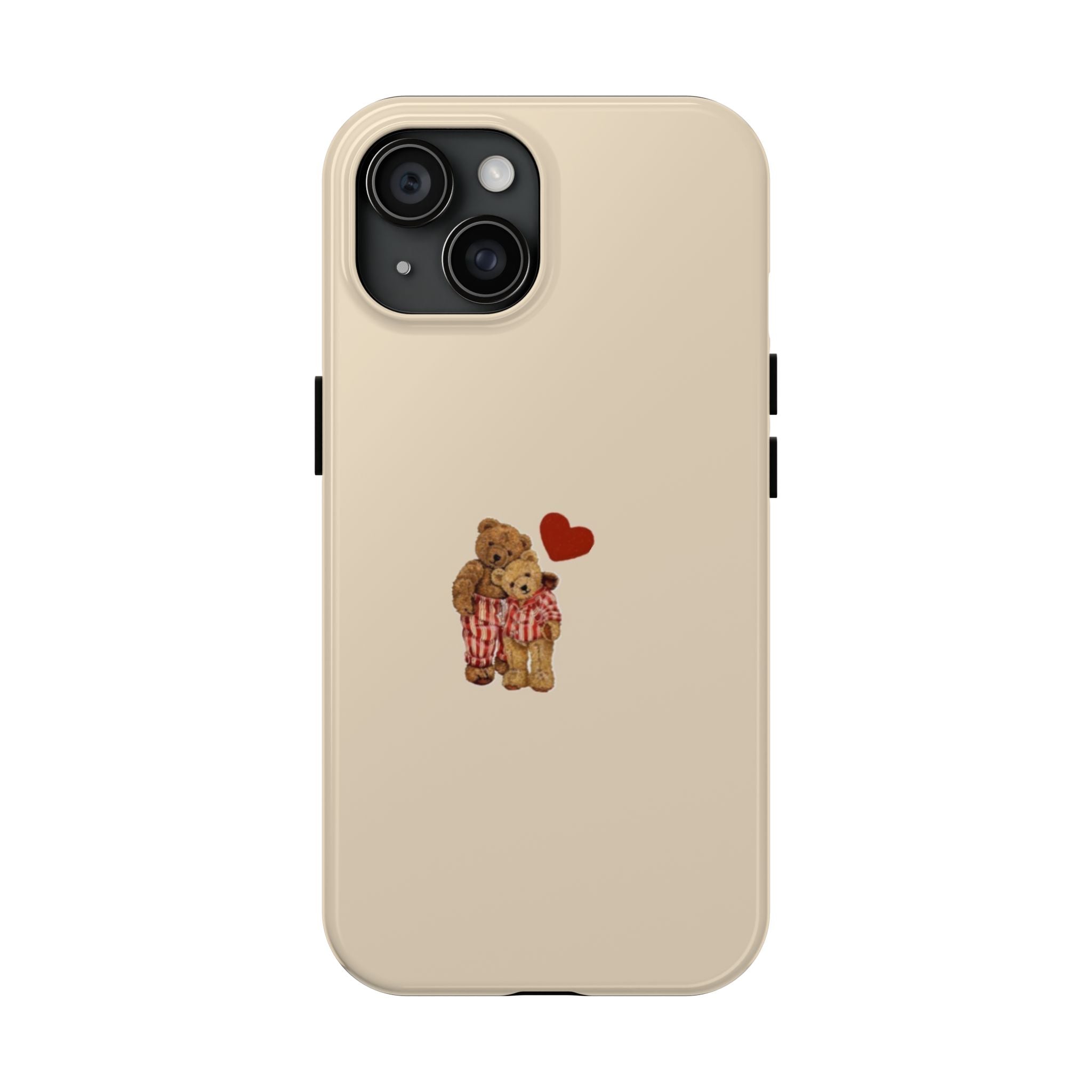 Tough Phone Case — Cute Teddy Bear with Heart Protective Cover