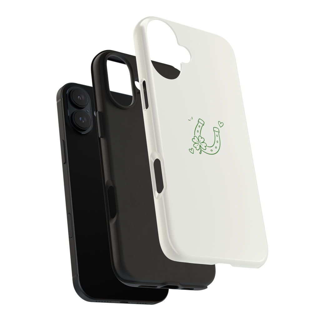 Lucky Clover Horseshoe Tough Phone Case — Minimal St. Patrick’s Day Protection