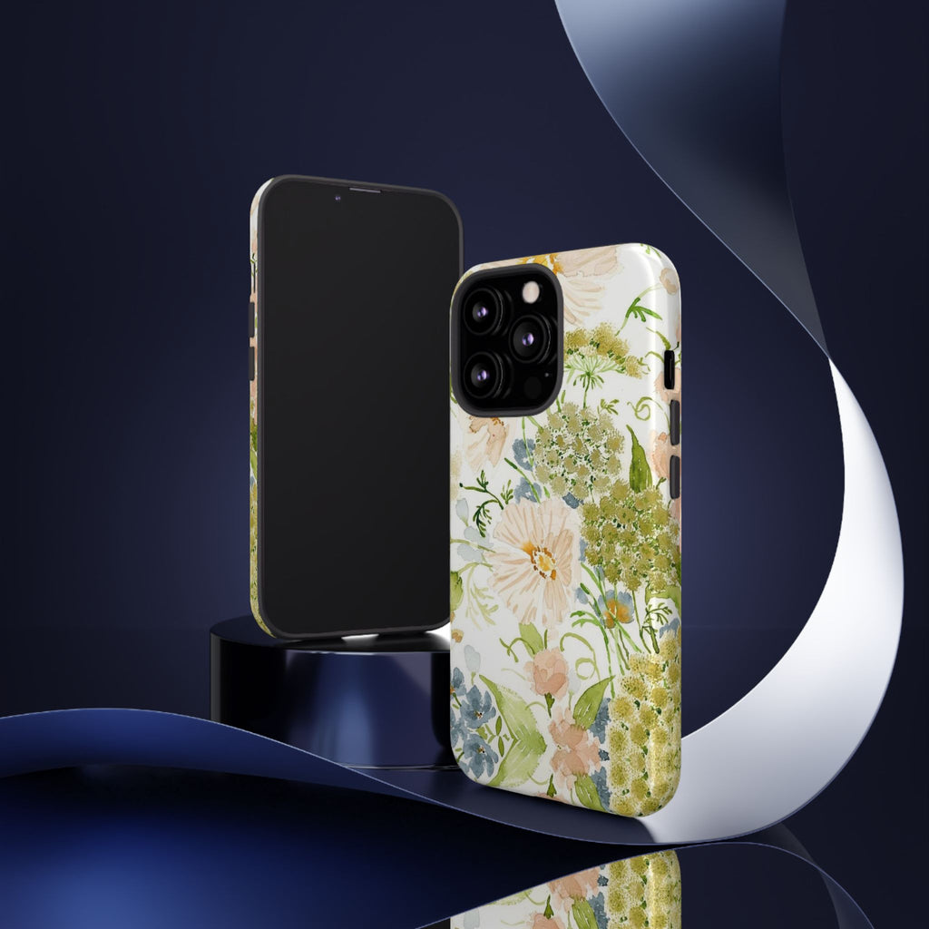 Floral Watercolor Phone Case — Pastel Garden Tough Case
