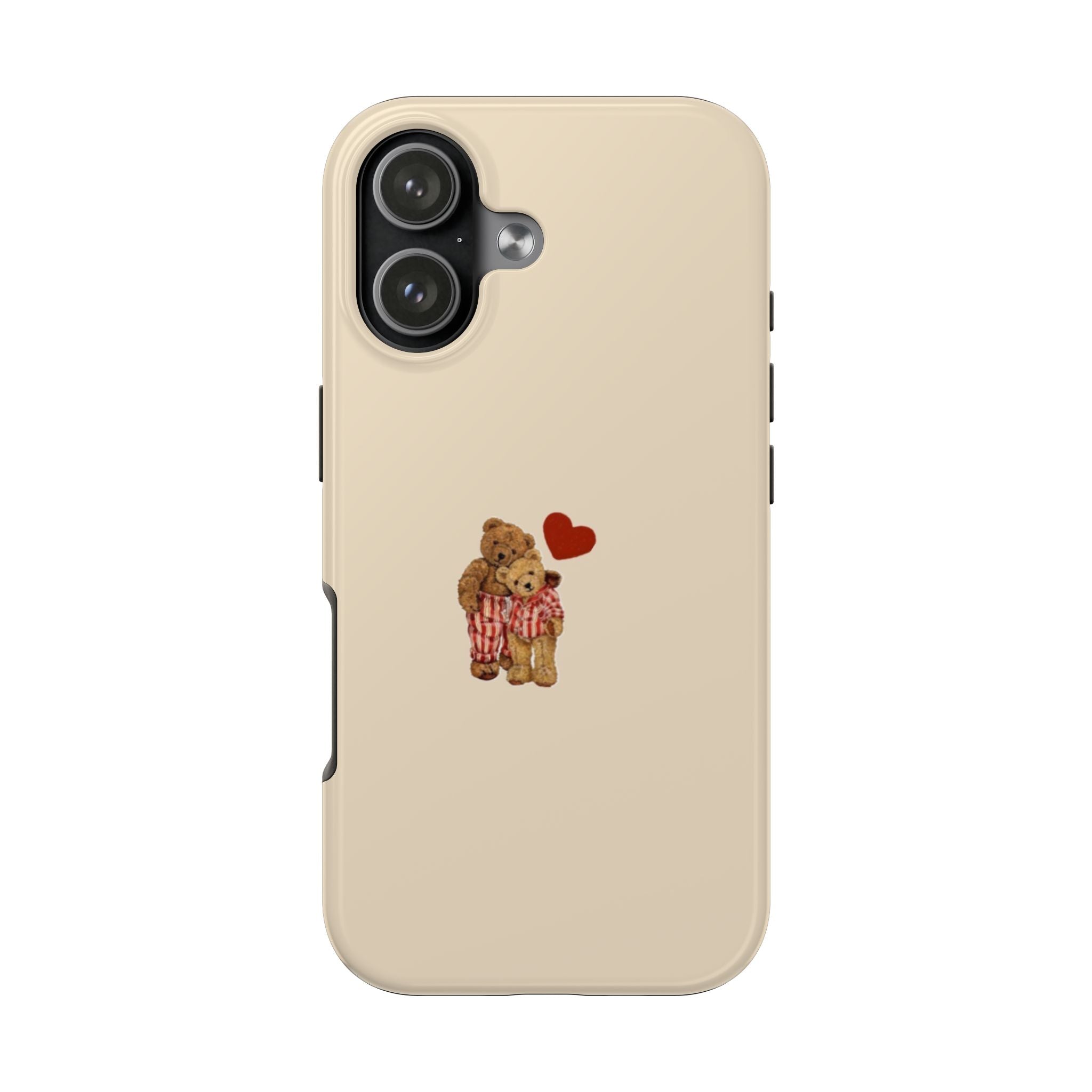 Tough Phone Case — Cute Teddy Bear with Heart Protective Cover
