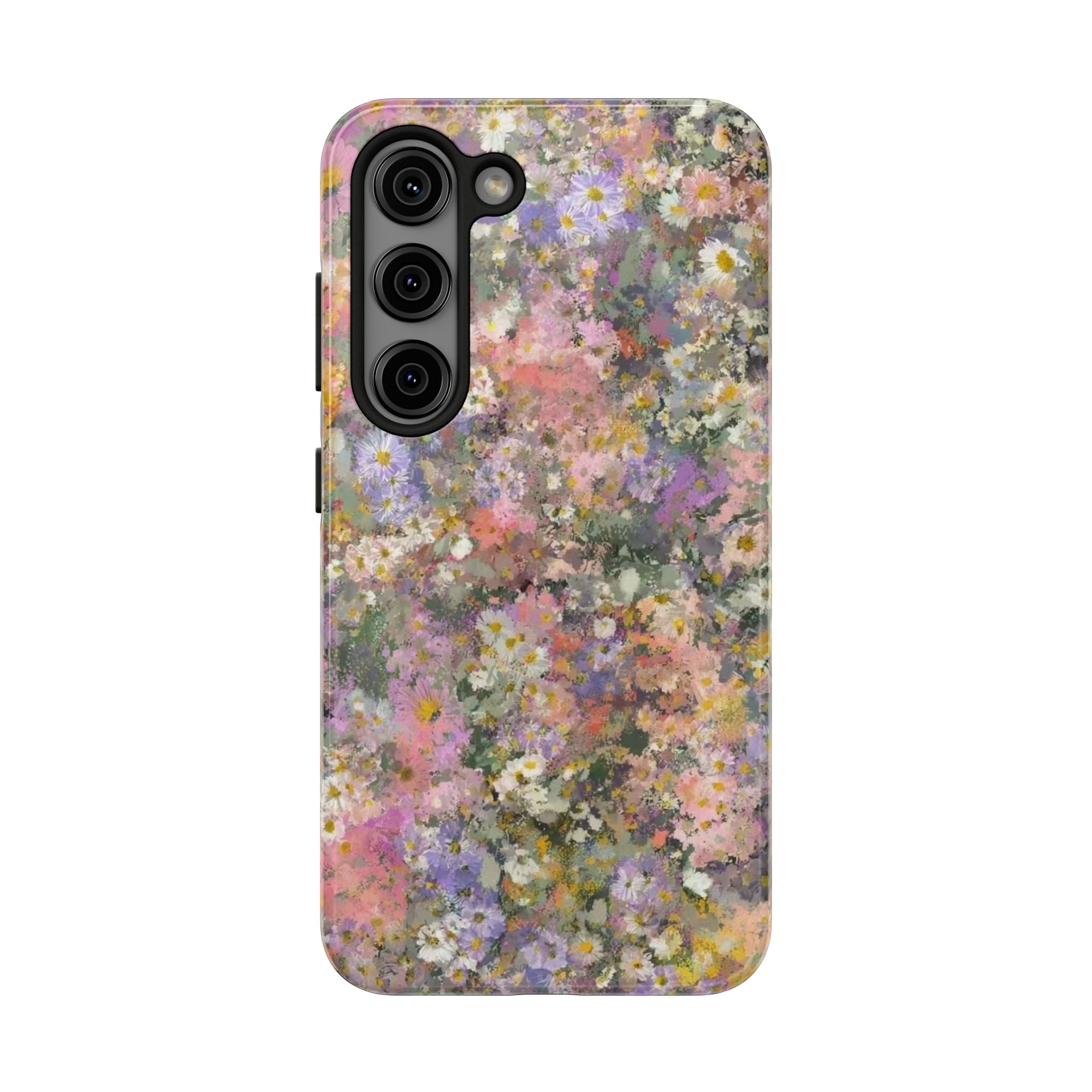 Floral Impression Tough Phone Case — Pastel Meadow Protective Cover