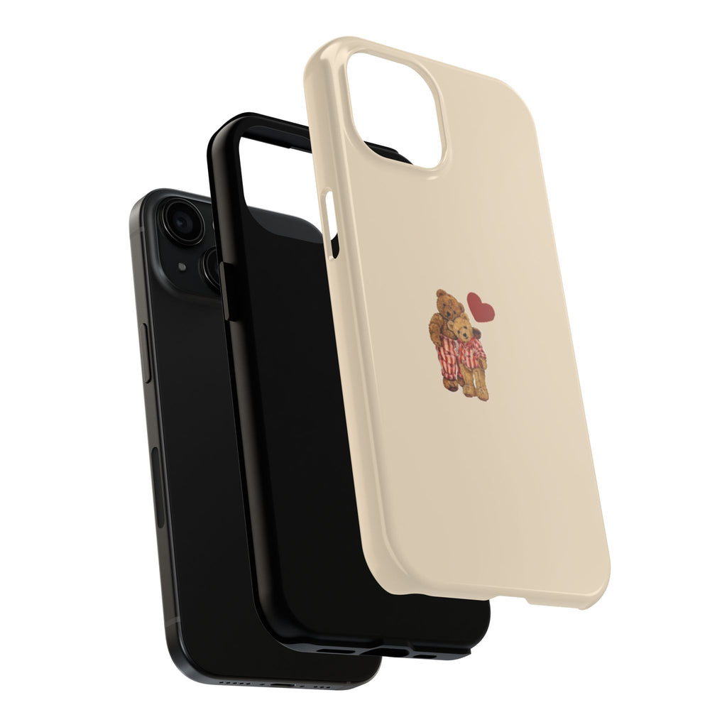 Tough Phone Case — Cute Teddy Bear with Heart Protective Cover