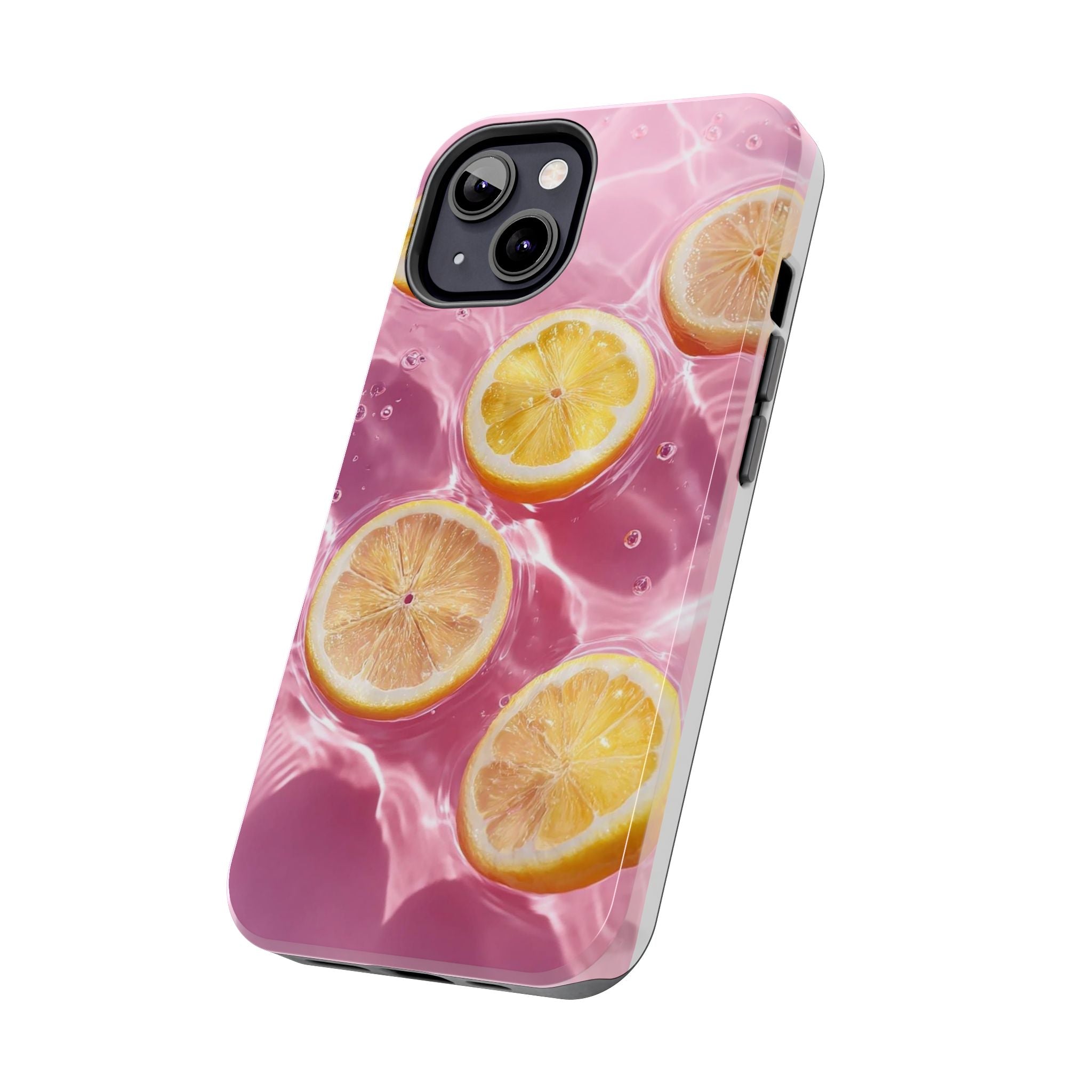 Tough Phone Case — Pink Citrus Lemon Swim Design
