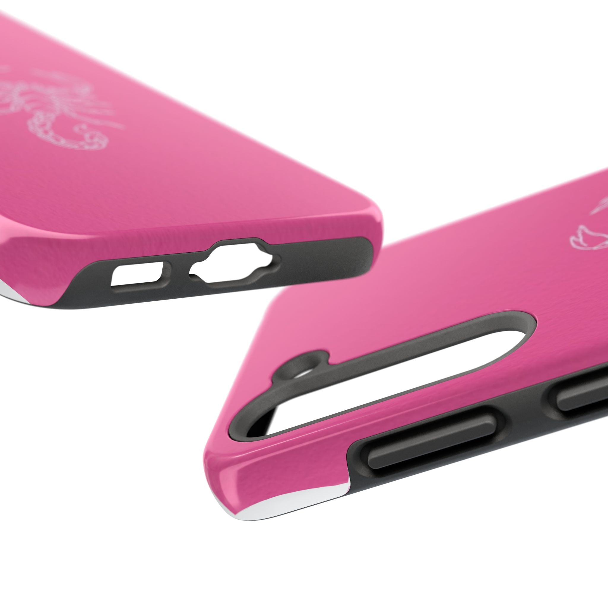 Pink Scorpion Tough Phone Case — Protective iPhone Case with White Scorpion Design
