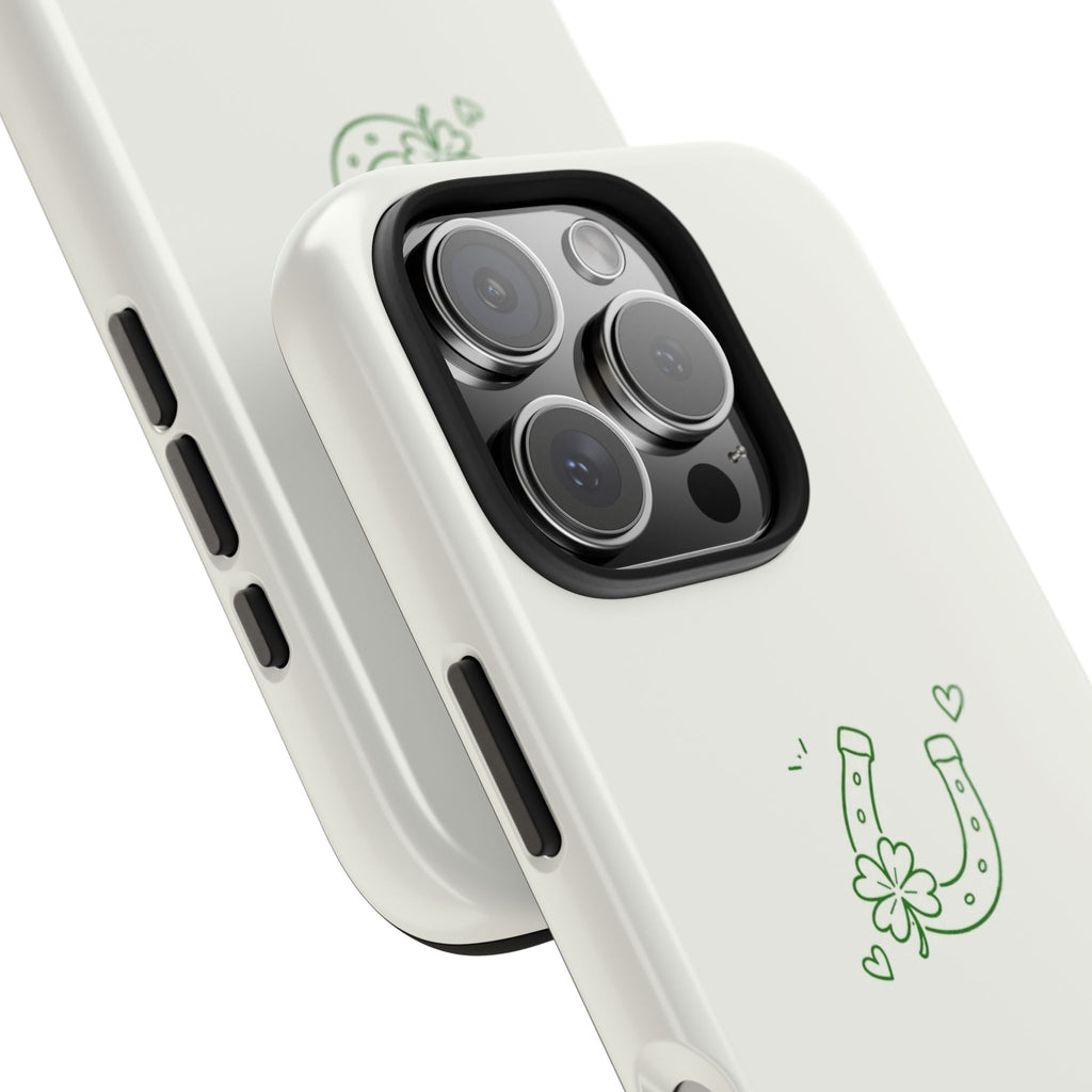 Lucky Clover Horseshoe Tough Phone Case — Minimal St. Patrick’s Day Protection