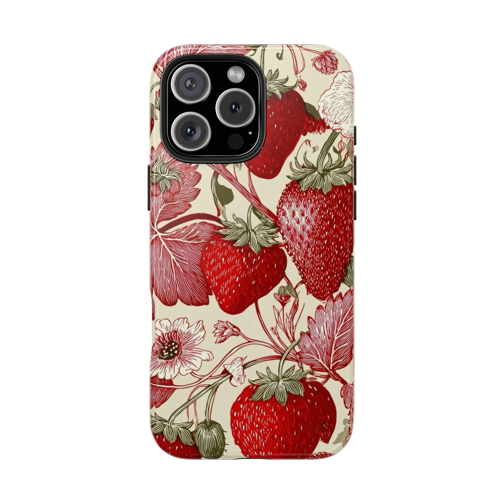 Strawberry Vintage Tough Phone Case — Protective Floral iPhone Cover