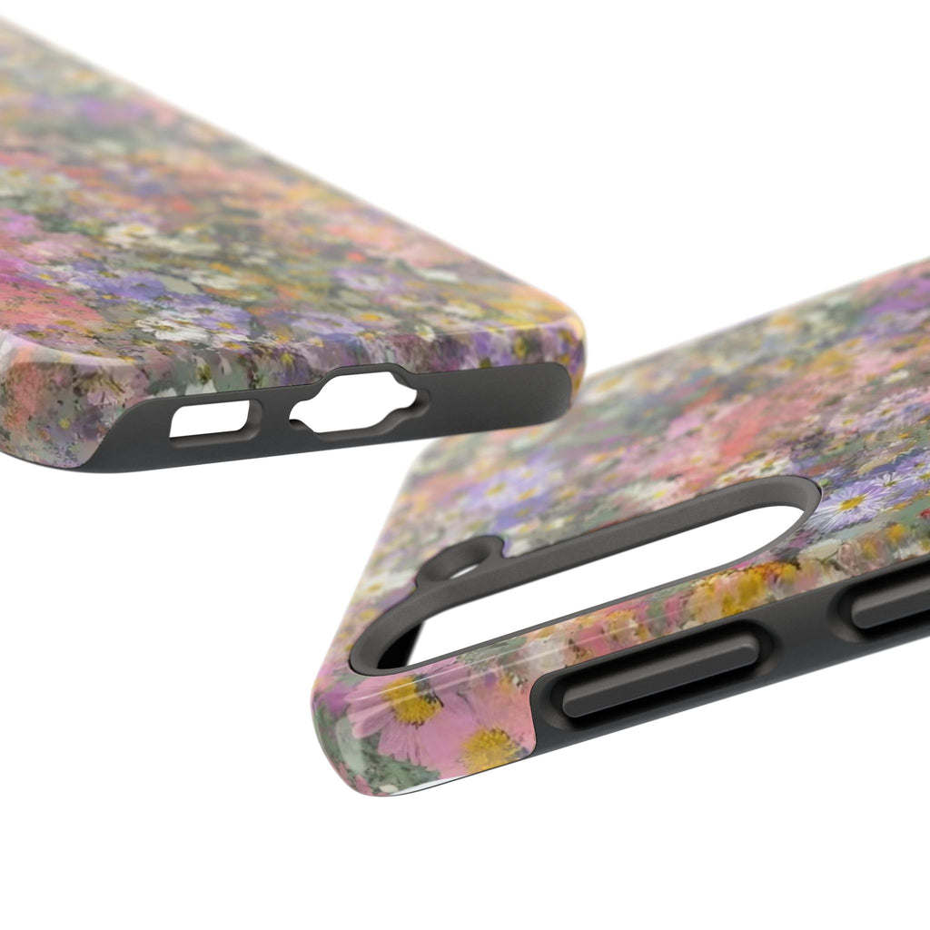 Floral Impression Tough Phone Case — Pastel Meadow Protective Cover