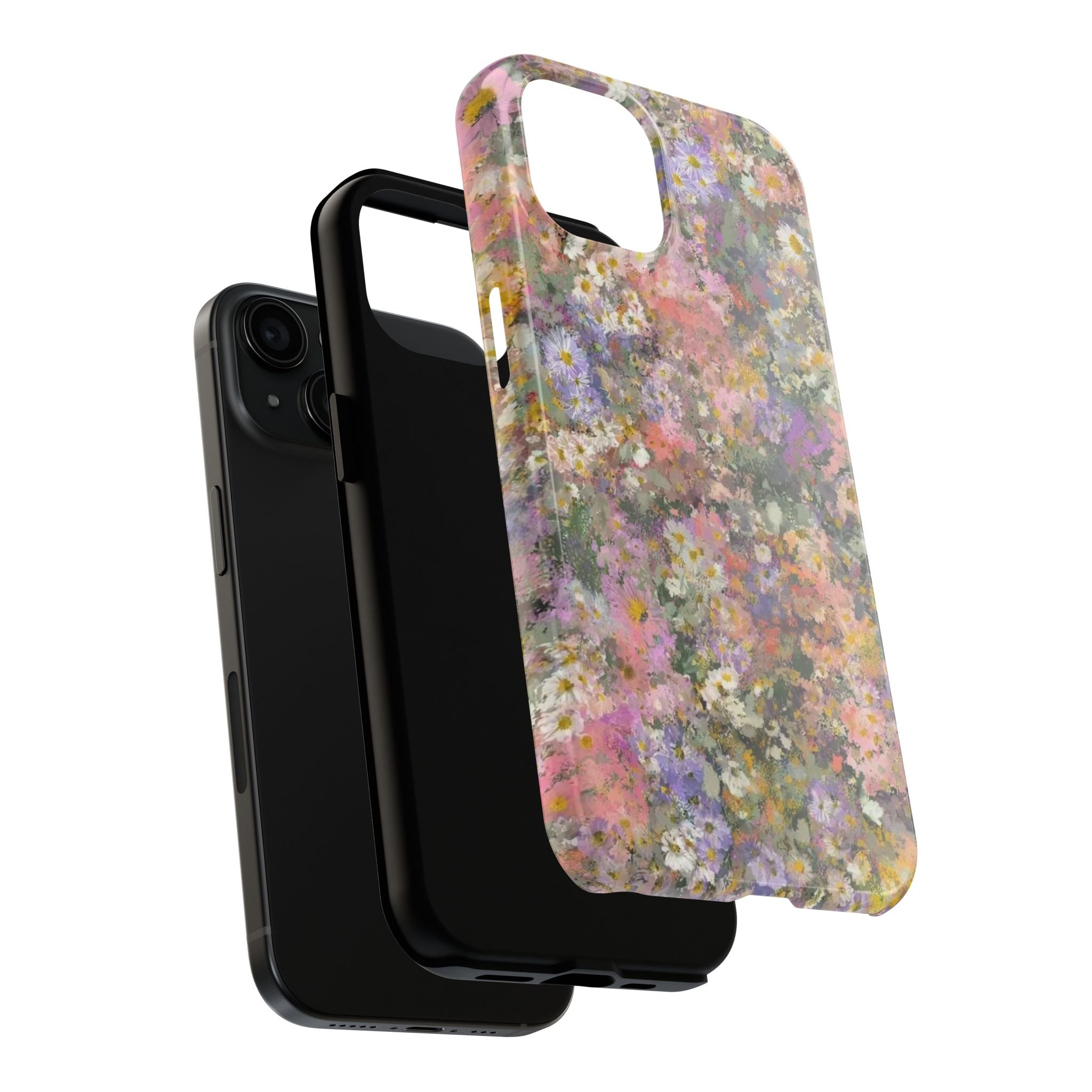 Floral Impression Tough Phone Case — Pastel Meadow Protective Cover