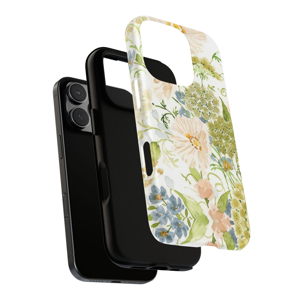 Floral Watercolor Phone Case — Pastel Garden Tough Case