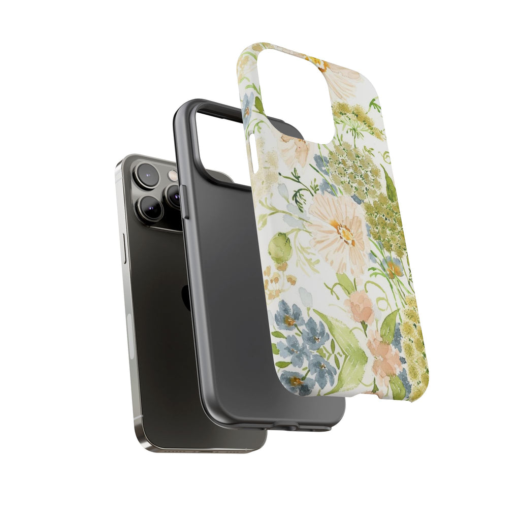 Floral Watercolor Phone Case — Pastel Garden Tough Case