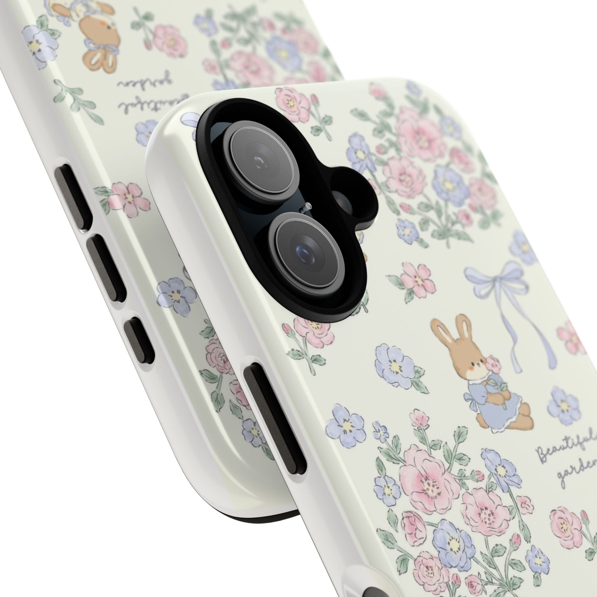 Floral Bunny Phone Case — "Beautiful Garden" Protective iPhone Cover