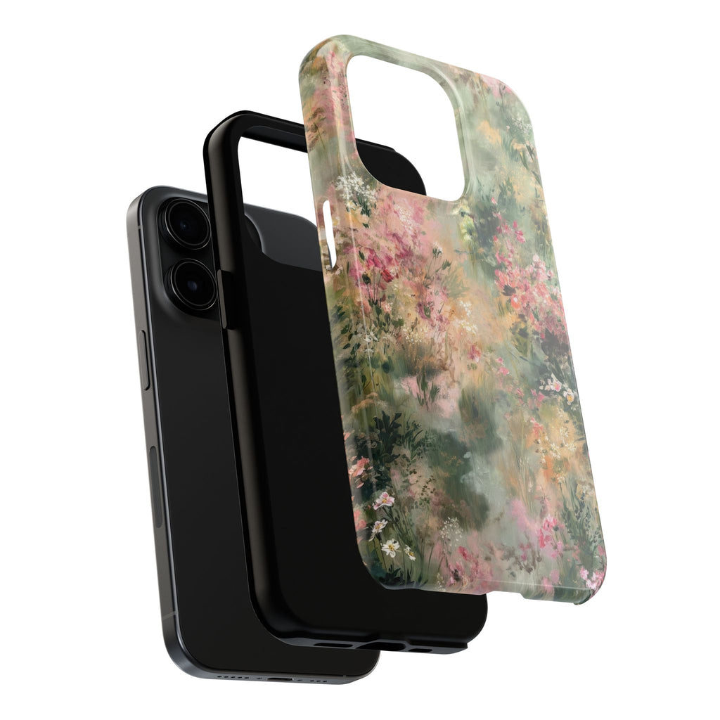 Floral Meadow Tough Phone Case — Watercolor Wildflower Protective Cover