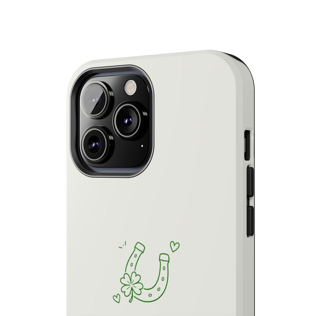 Lucky Clover Horseshoe Tough Phone Case — Minimal St. Patrick’s Day Protection
