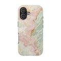 Pastel Marble Tough Phone Case – Protective iPhone Cover with Pink & Mint Swirl