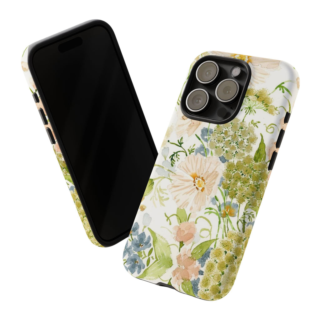 Floral Watercolor Phone Case — Pastel Garden Tough Case