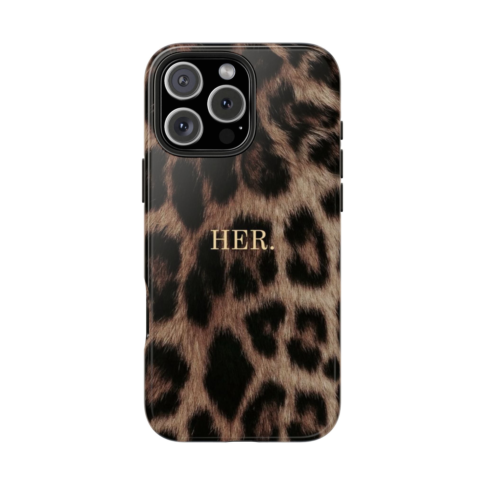 Leopard Print 'HER.' Tough Phone Case — Stylish Protective iPhone Cover