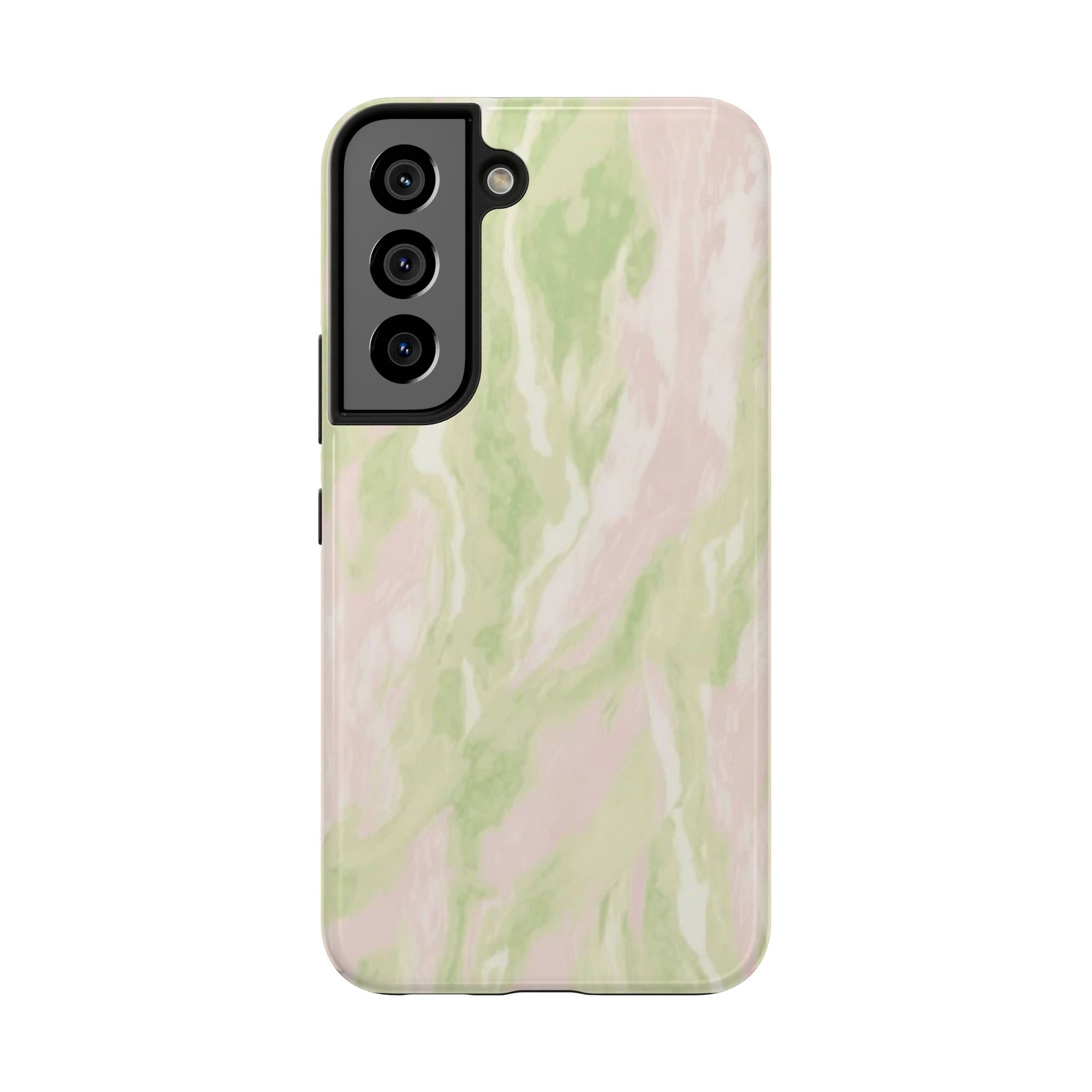 Pastel Marble Tough Phone Case — Pink & Sage Protective Phone Cover