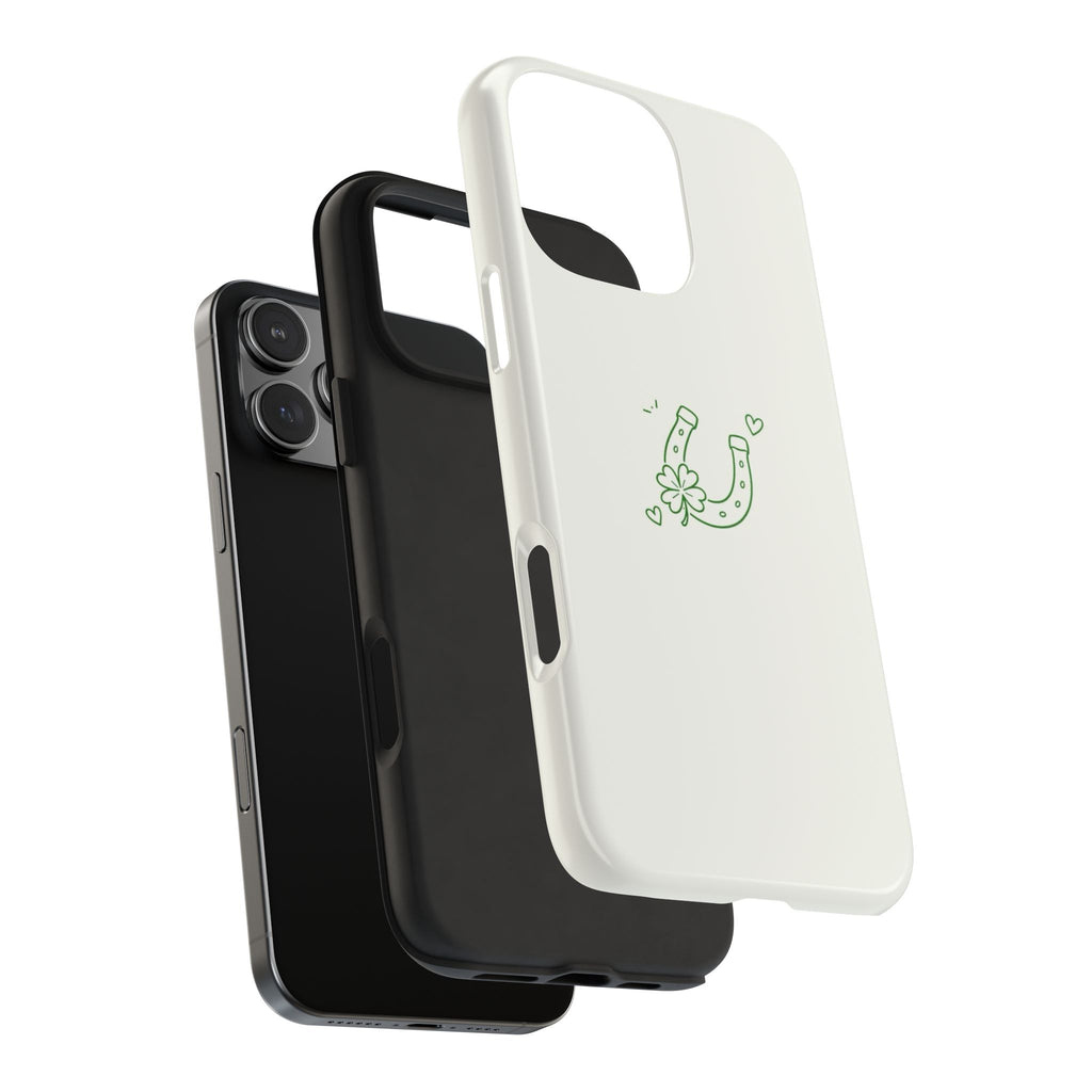 Lucky Clover Horseshoe Tough Phone Case — Minimal St. Patrick’s Day Protection