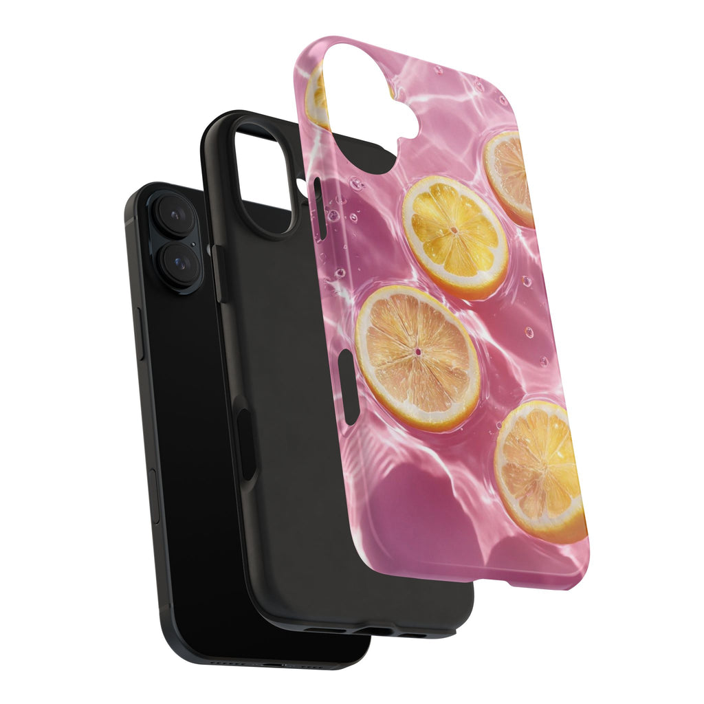 Tough Phone Case — Pink Citrus Lemon Swim Design