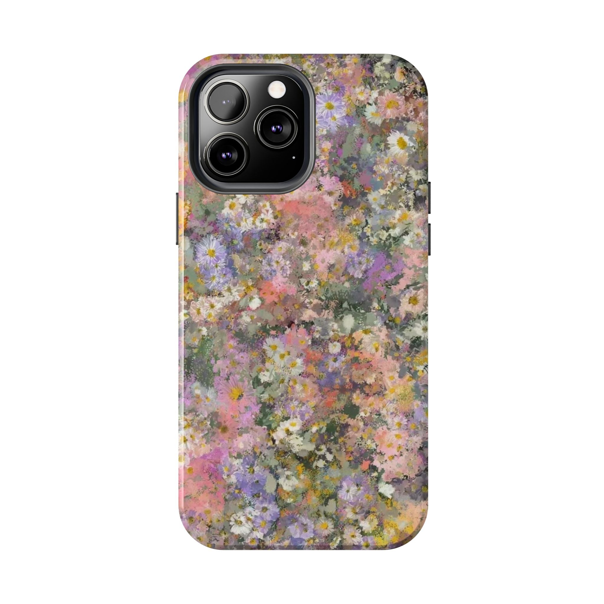 Floral Impression Tough Phone Case — Pastel Meadow Protective Cover