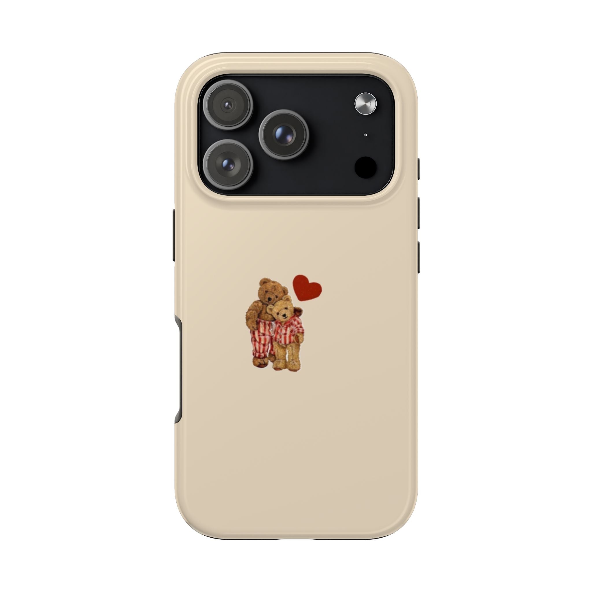 Tough Phone Case — Cute Teddy Bear with Heart Protective Cover