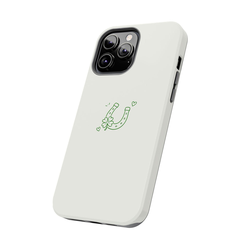 Lucky Clover Horseshoe Tough Phone Case — Minimal St. Patrick’s Day Protection