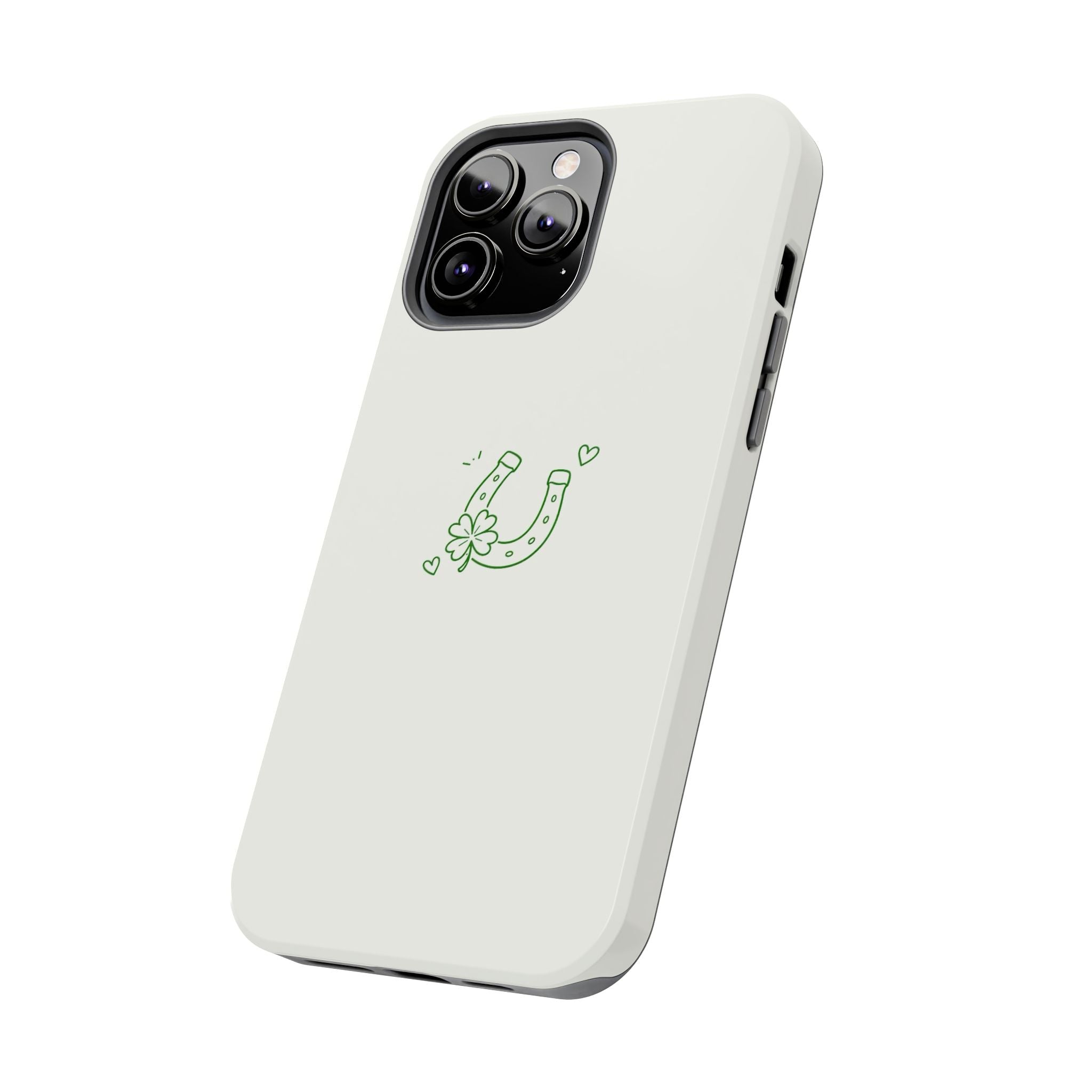 Lucky Clover Horseshoe Tough Phone Case — Minimal St. Patrick’s Day Protection