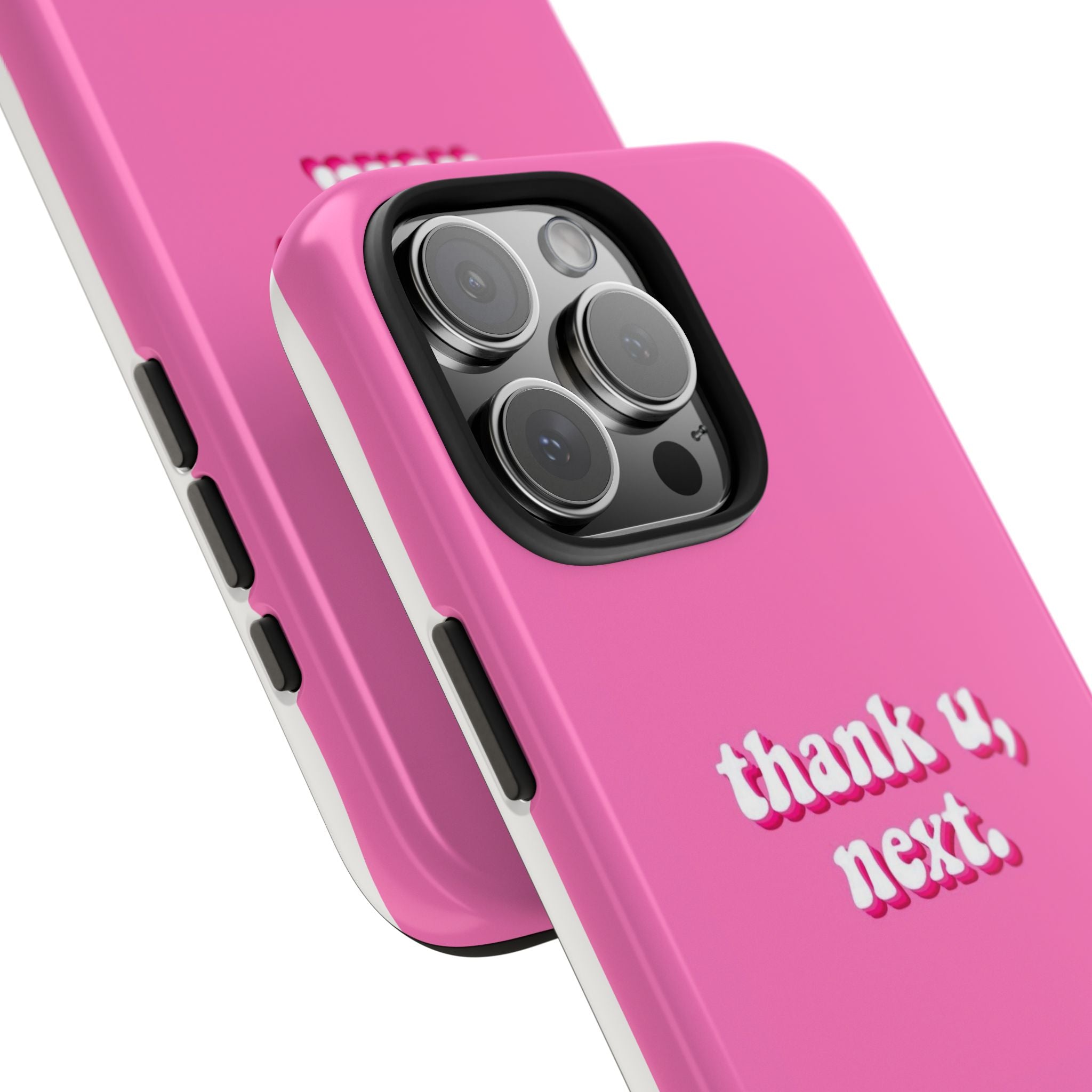 Pink 'thank u, next.' Tough Phone Case — Protective iPhone Case with Trendy Script