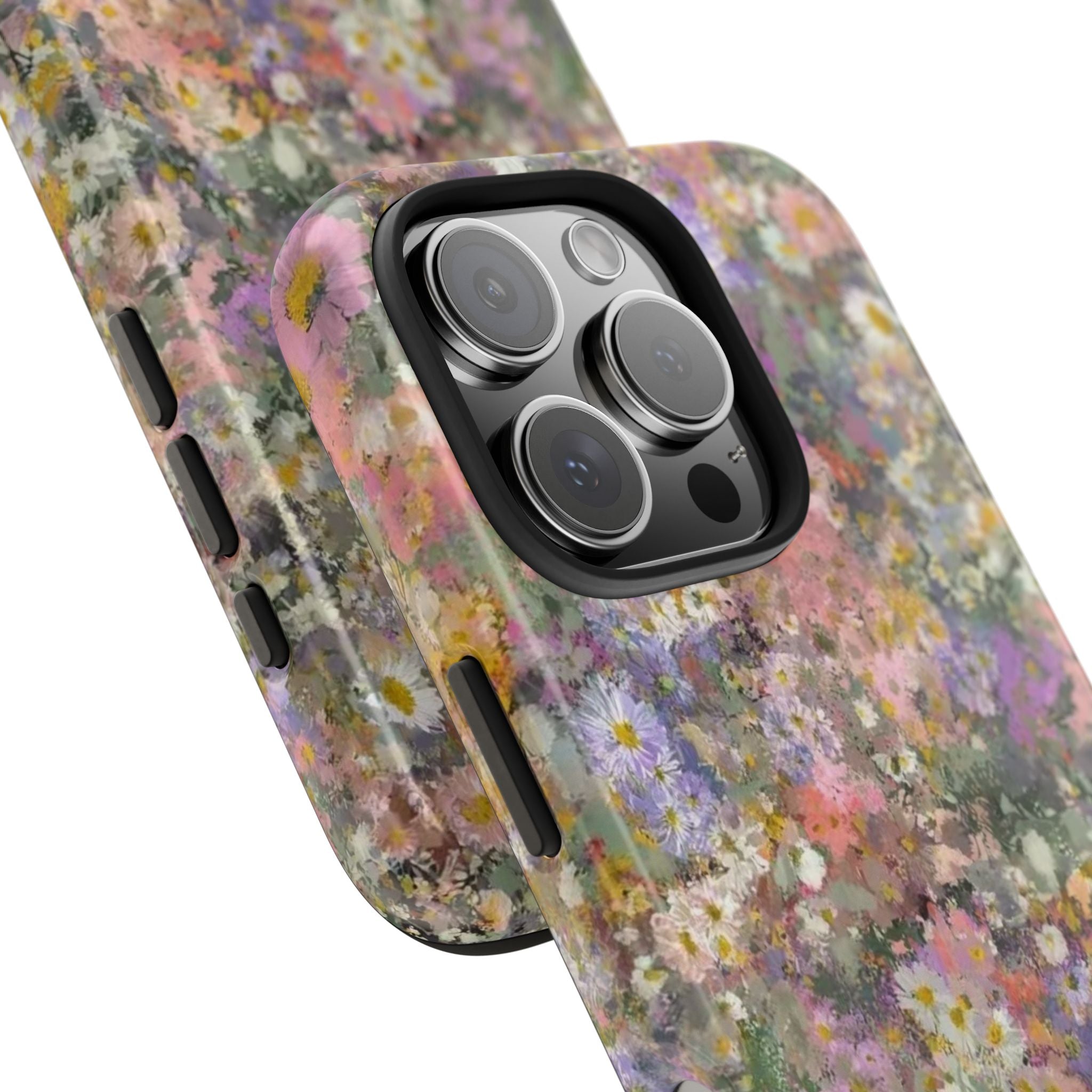 Floral Impression Tough Phone Case — Pastel Meadow Protective Cover
