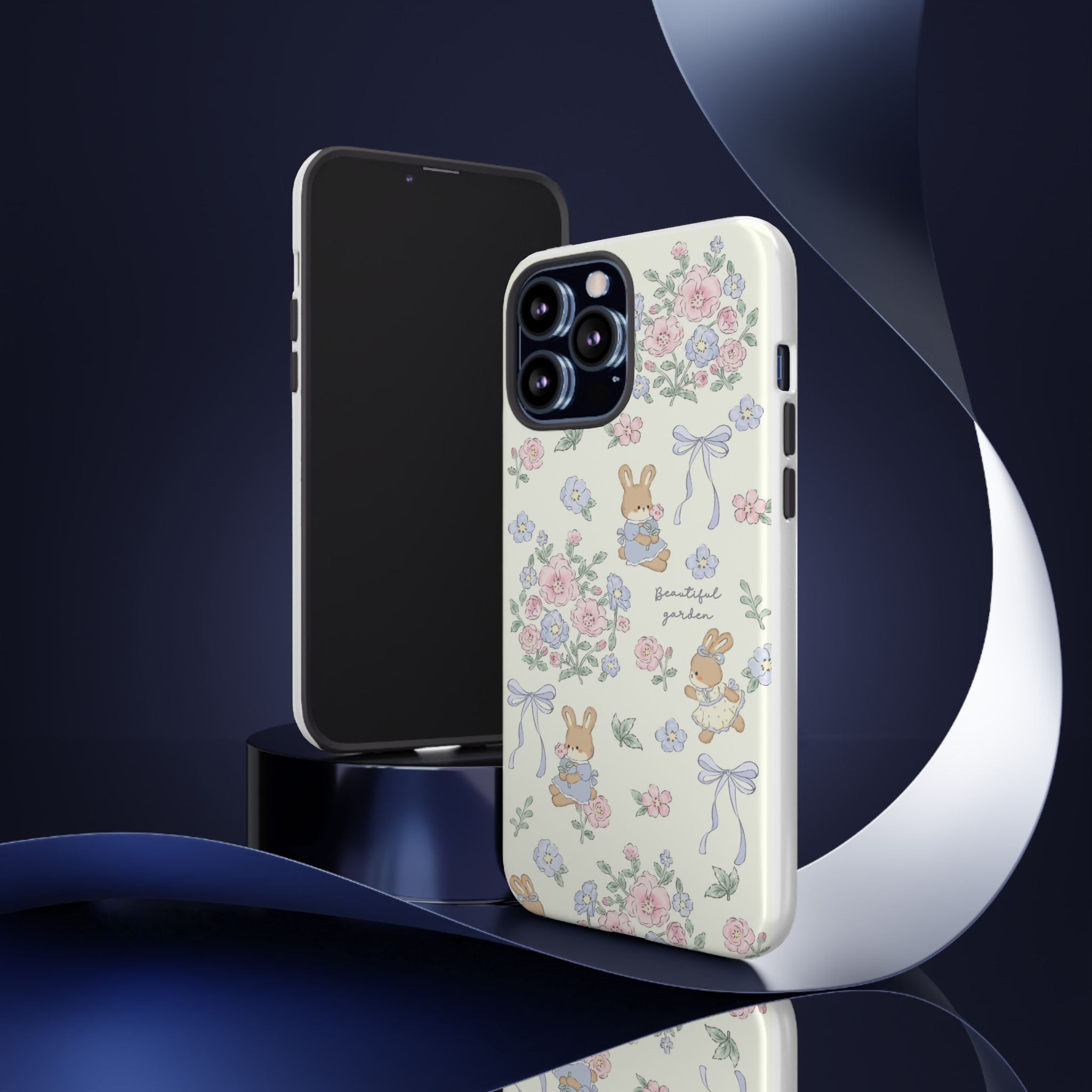 Floral Bunny Phone Case — "Beautiful Garden" Protective iPhone Cover