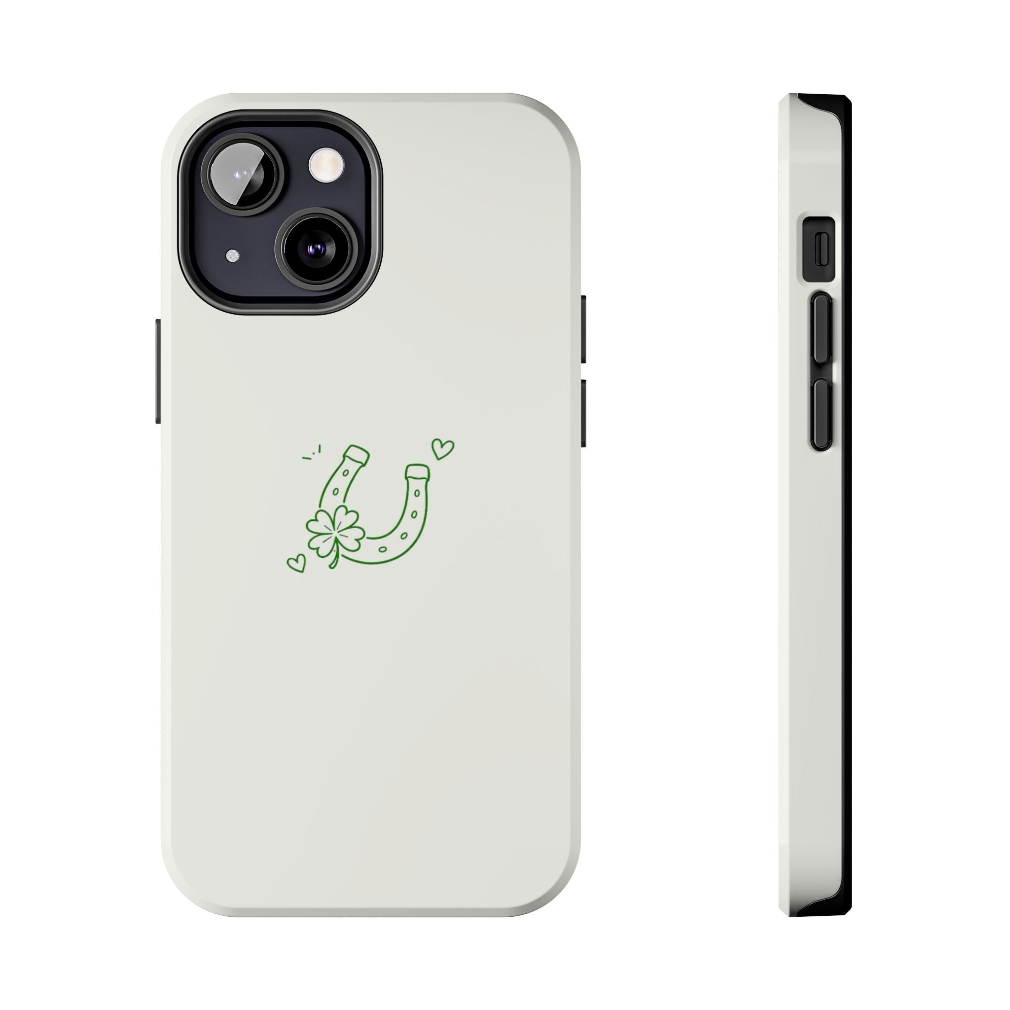 Lucky Clover Horseshoe Tough Phone Case — Minimal St. Patrick’s Day Protection