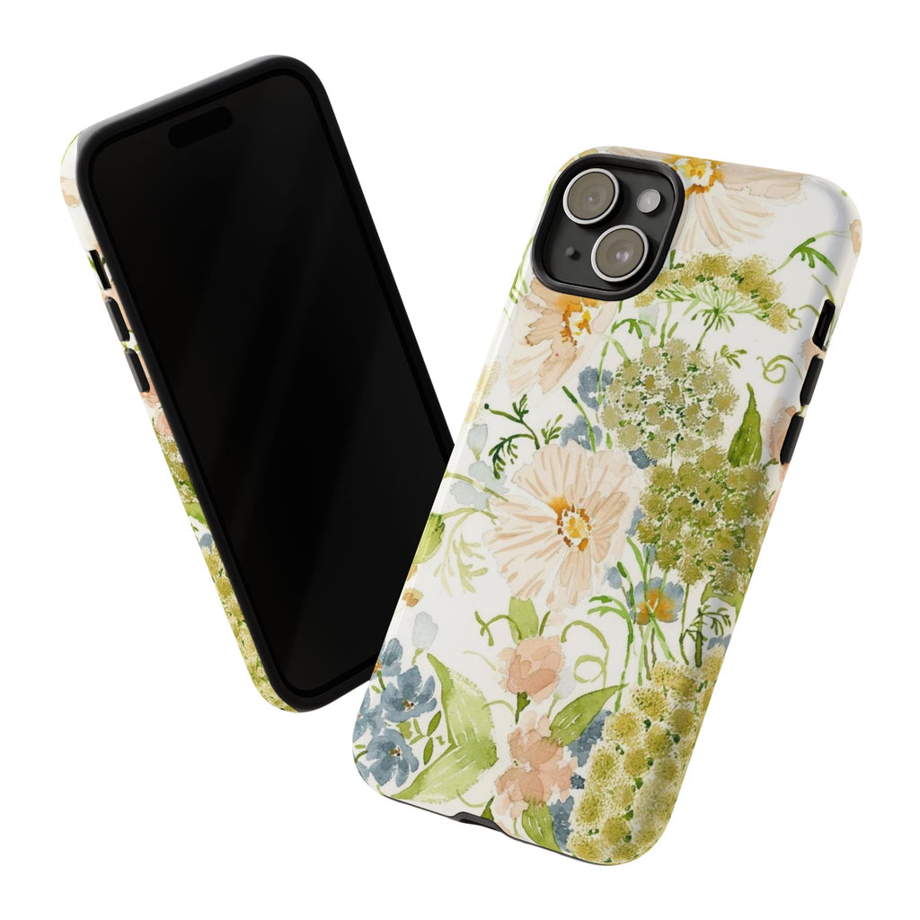 Floral Watercolor Phone Case — Pastel Garden Tough Case