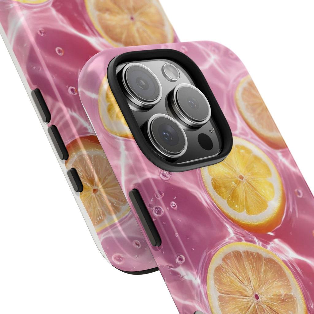 Tough Phone Case — Pink Citrus Lemon Swim Design