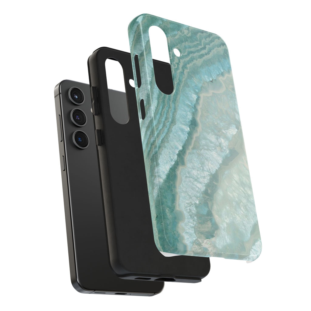 Geode Teal Tough Phone Case — Protective Crystal Agate Design