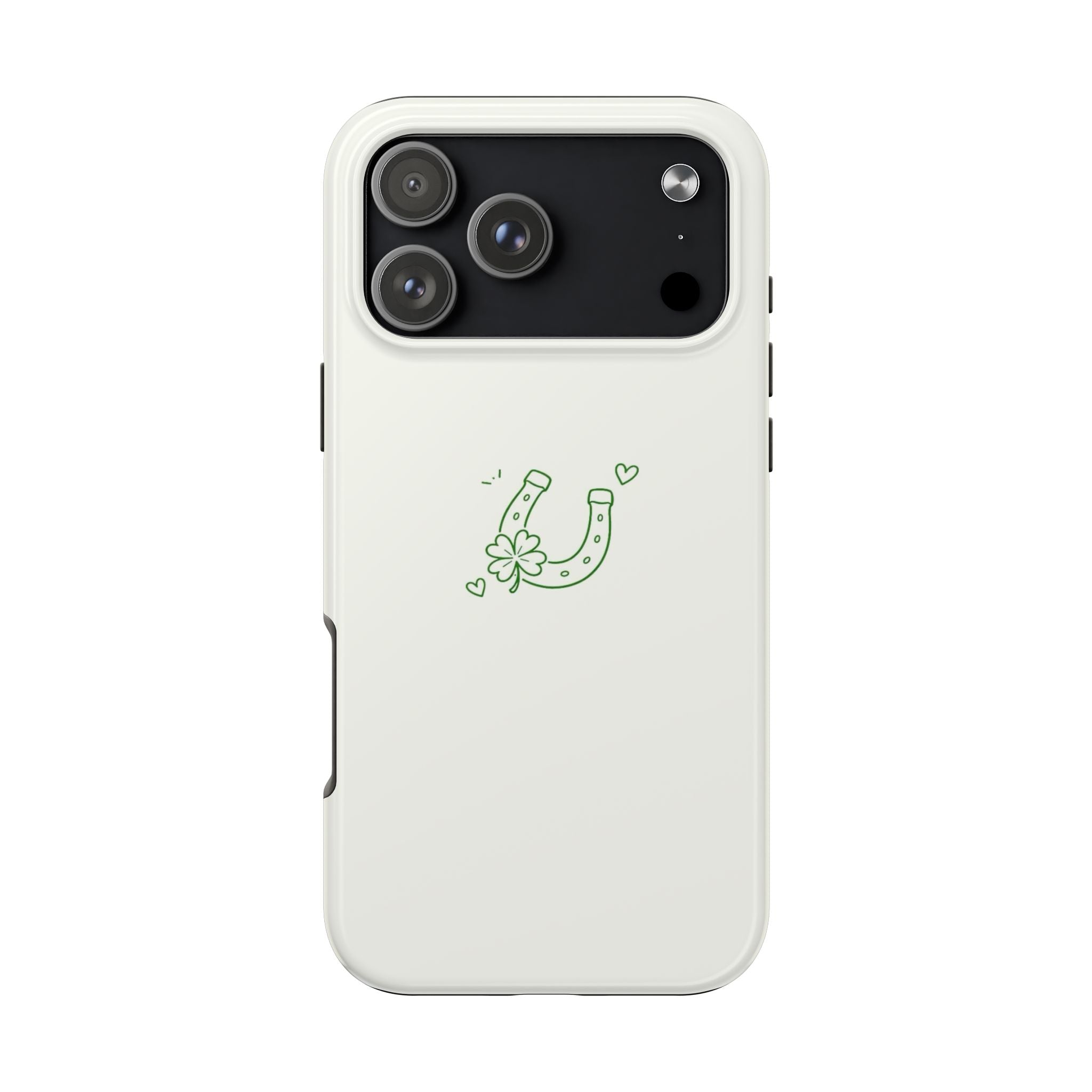 Lucky Clover Horseshoe Tough Phone Case — Minimal St. Patrick’s Day Protection