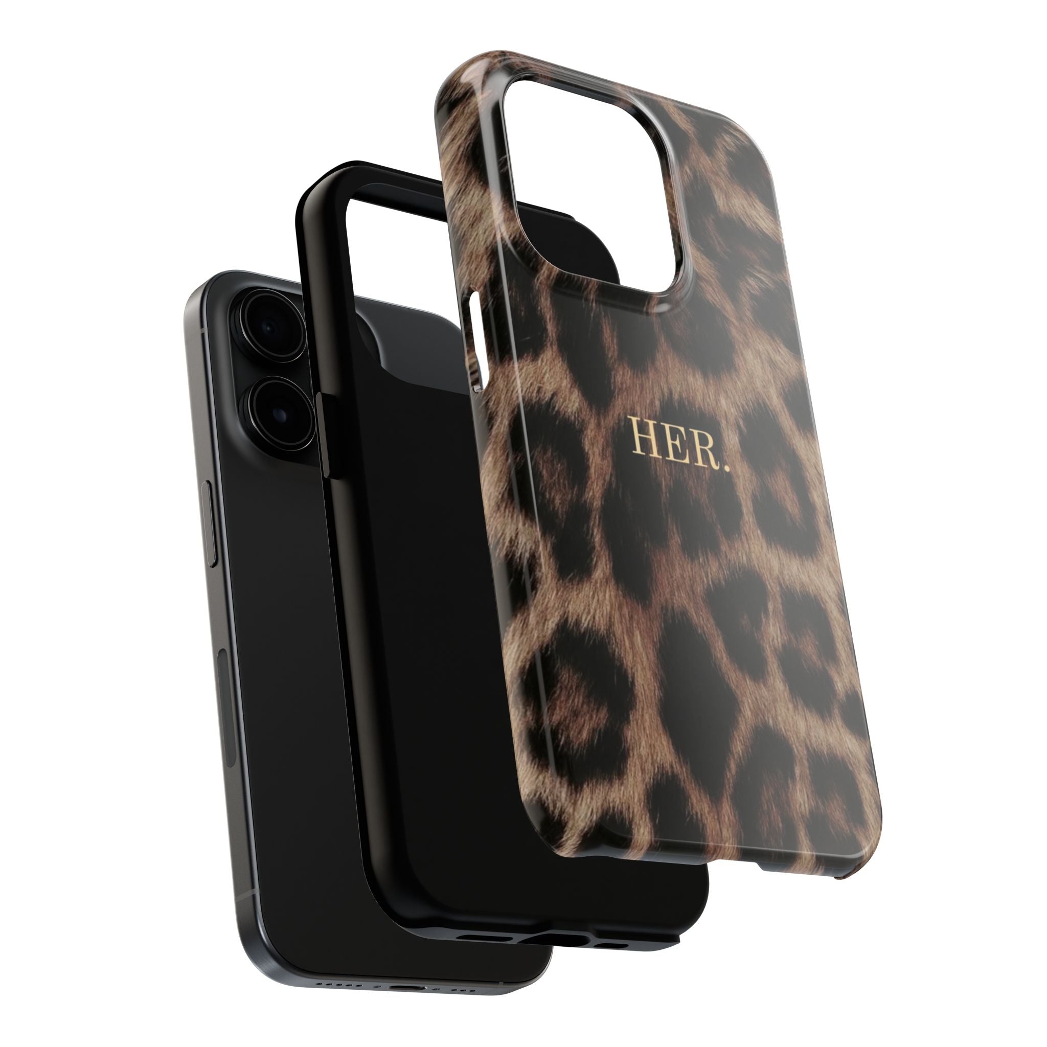 Leopard Print 'HER.' Tough Phone Case — Stylish Protective iPhone Cover