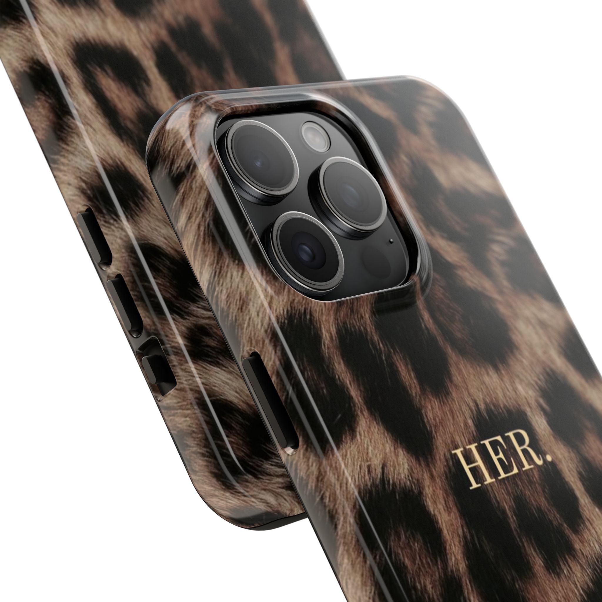 Leopard Print 'HER.' Tough Phone Case — Stylish Protective iPhone Cover