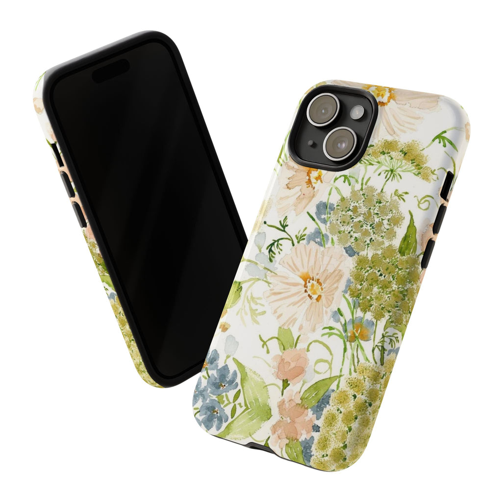 Floral Watercolor Phone Case — Pastel Garden Tough Case