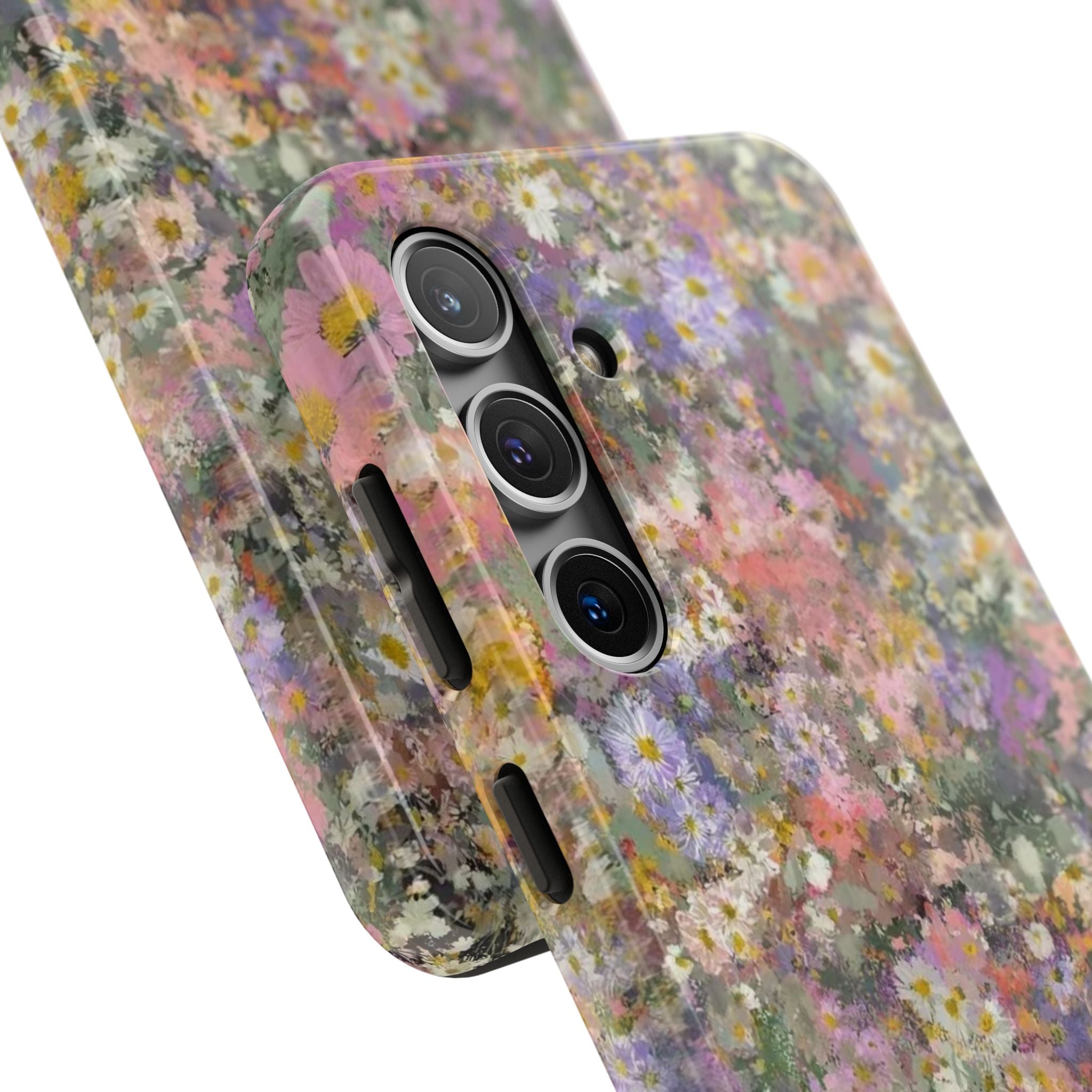 Floral Impression Tough Phone Case — Pastel Meadow Protective Cover