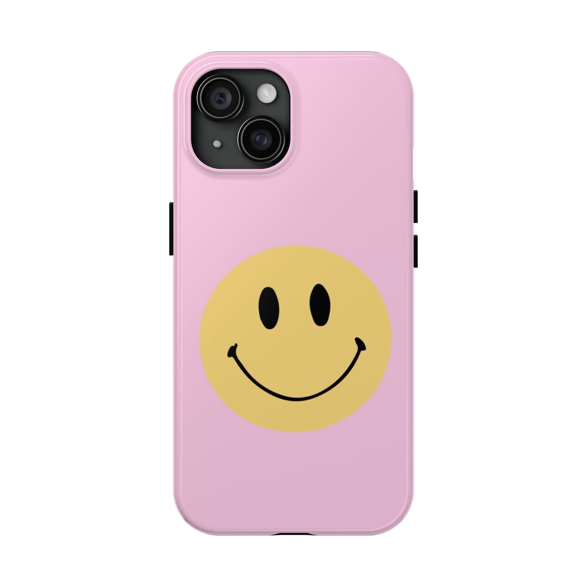 Smiley Pink Tough Phone Case — Cute Retro Happy Face Protective Cover