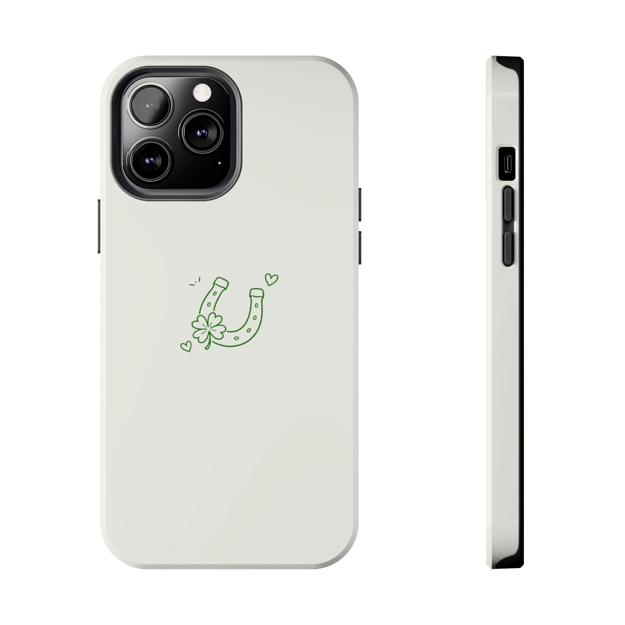 Lucky Clover Horseshoe Tough Phone Case — Minimal St. Patrick’s Day Protection