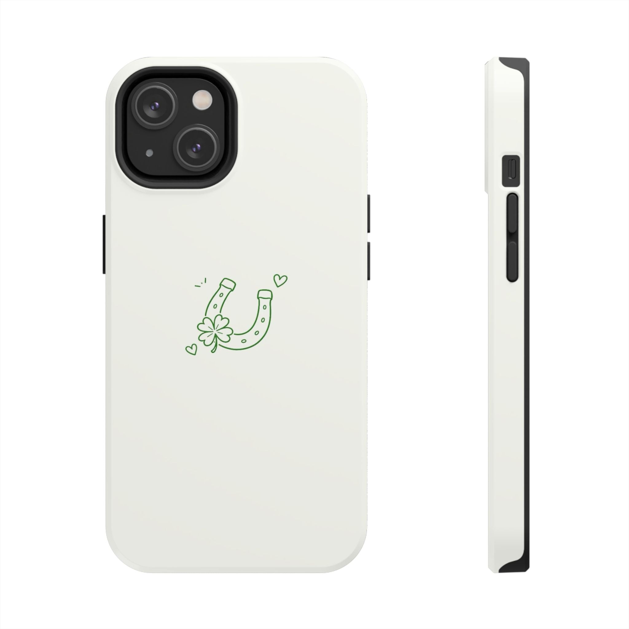 Lucky Clover Horseshoe Tough Phone Case — Minimal St. Patrick’s Day Protection