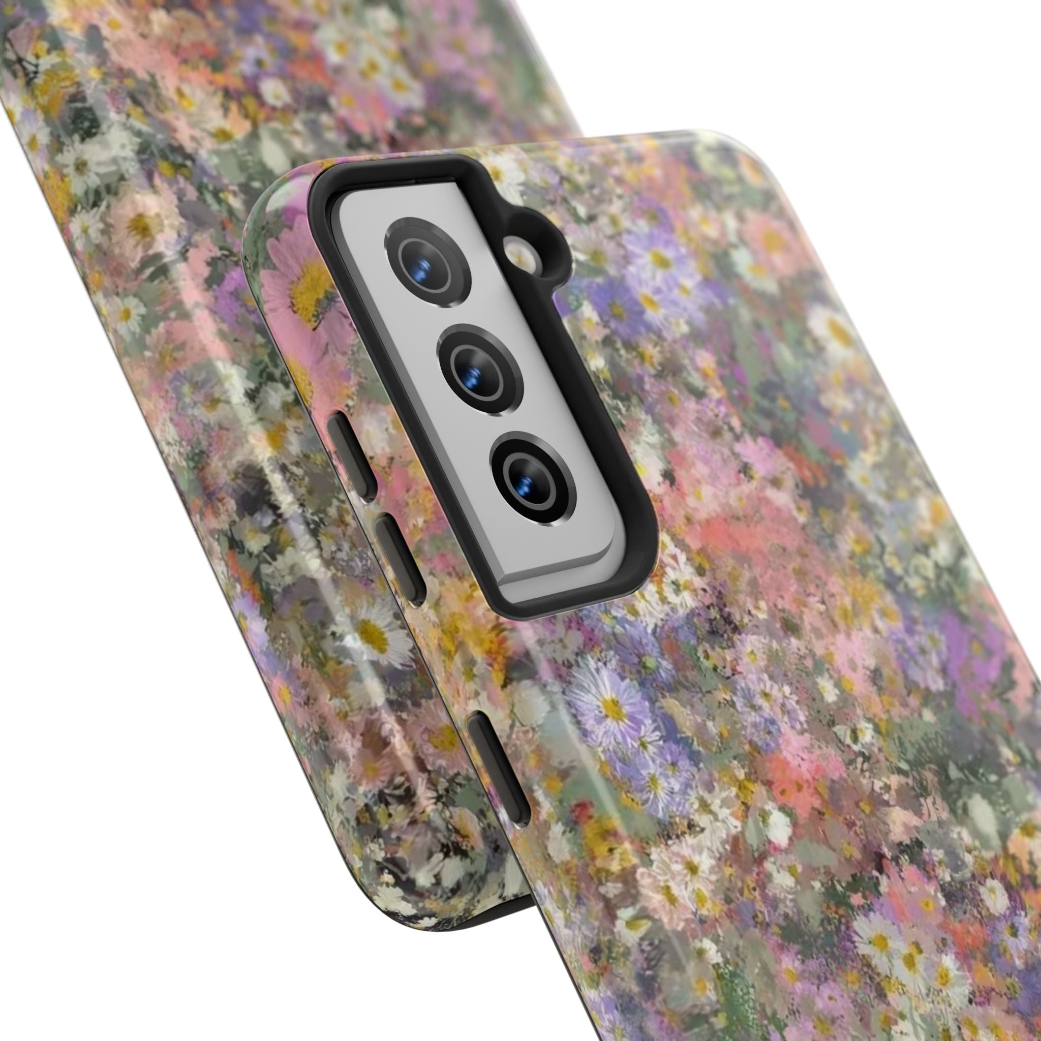 Floral Impression Tough Phone Case — Pastel Meadow Protective Cover