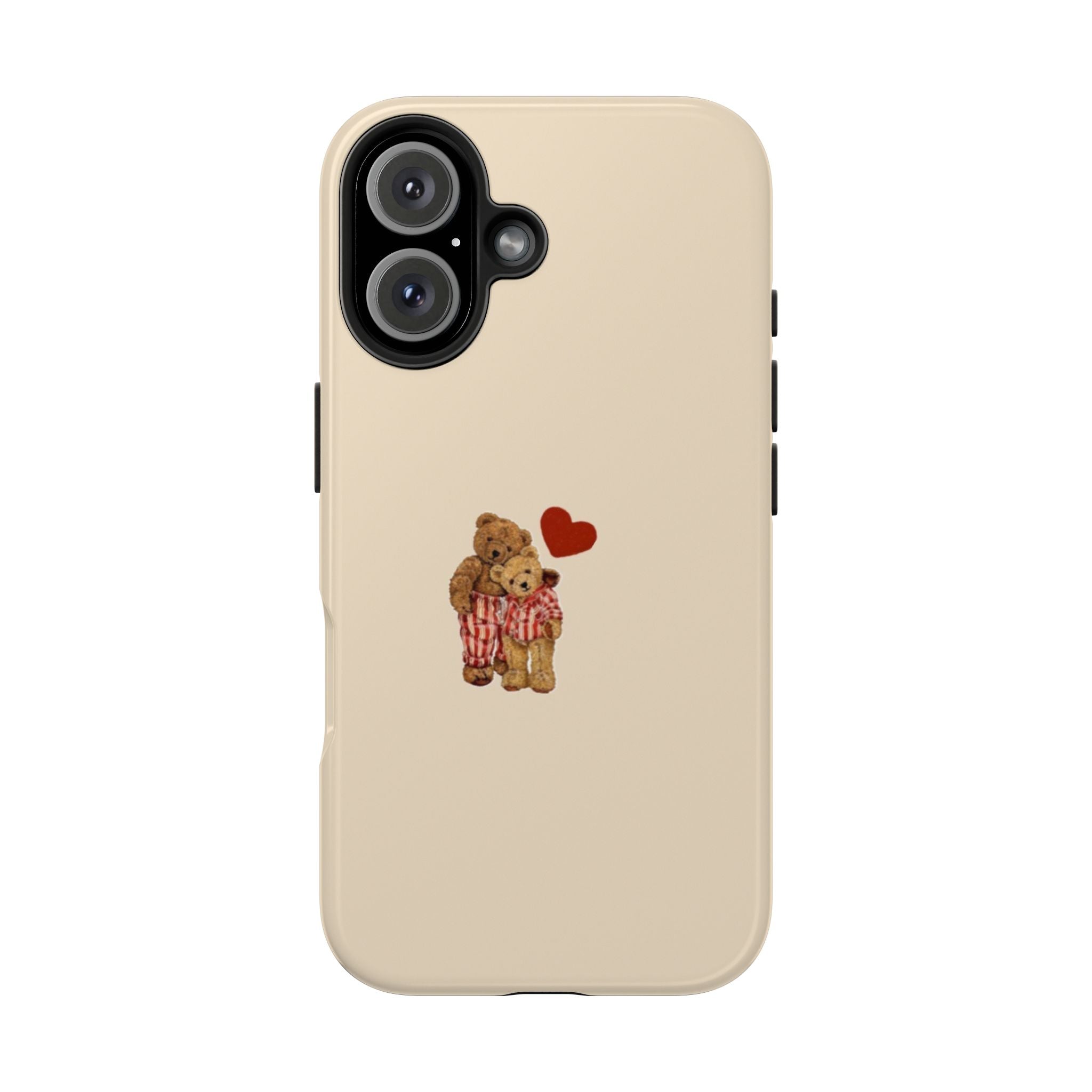 Tough Phone Case — Cute Teddy Bear with Heart Protective Cover