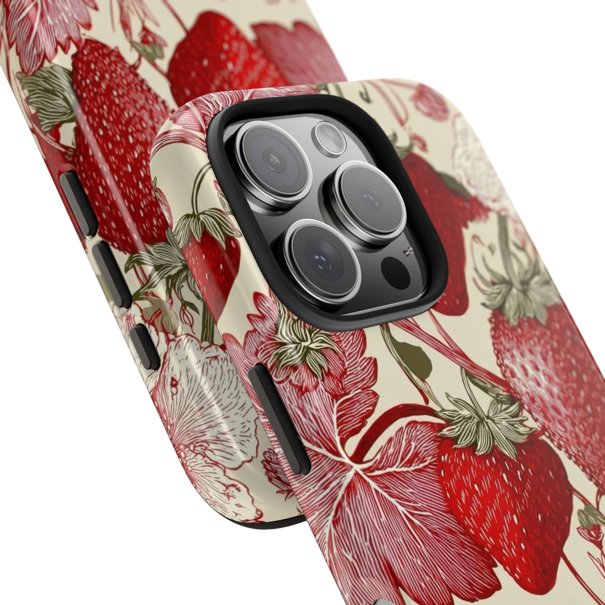 Strawberry Vintage Tough Phone Case — Protective Floral iPhone Cover
