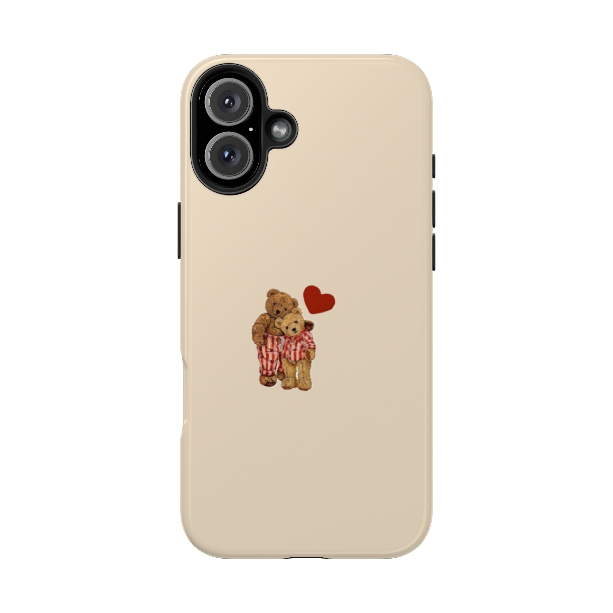 Tough Phone Case — Cute Teddy Bear with Heart Protective Cover