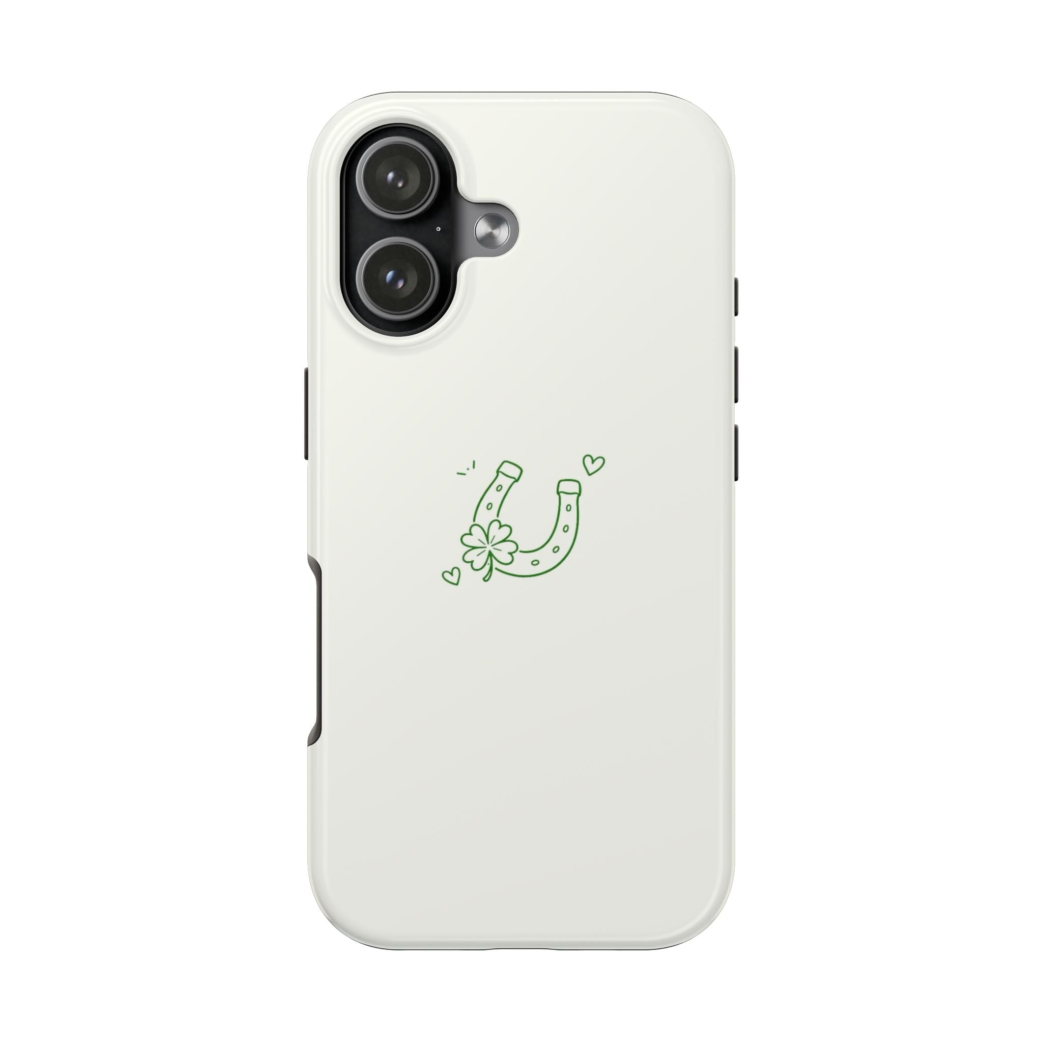 Lucky Clover Horseshoe Tough Phone Case — Minimal St. Patrick’s Day Protection