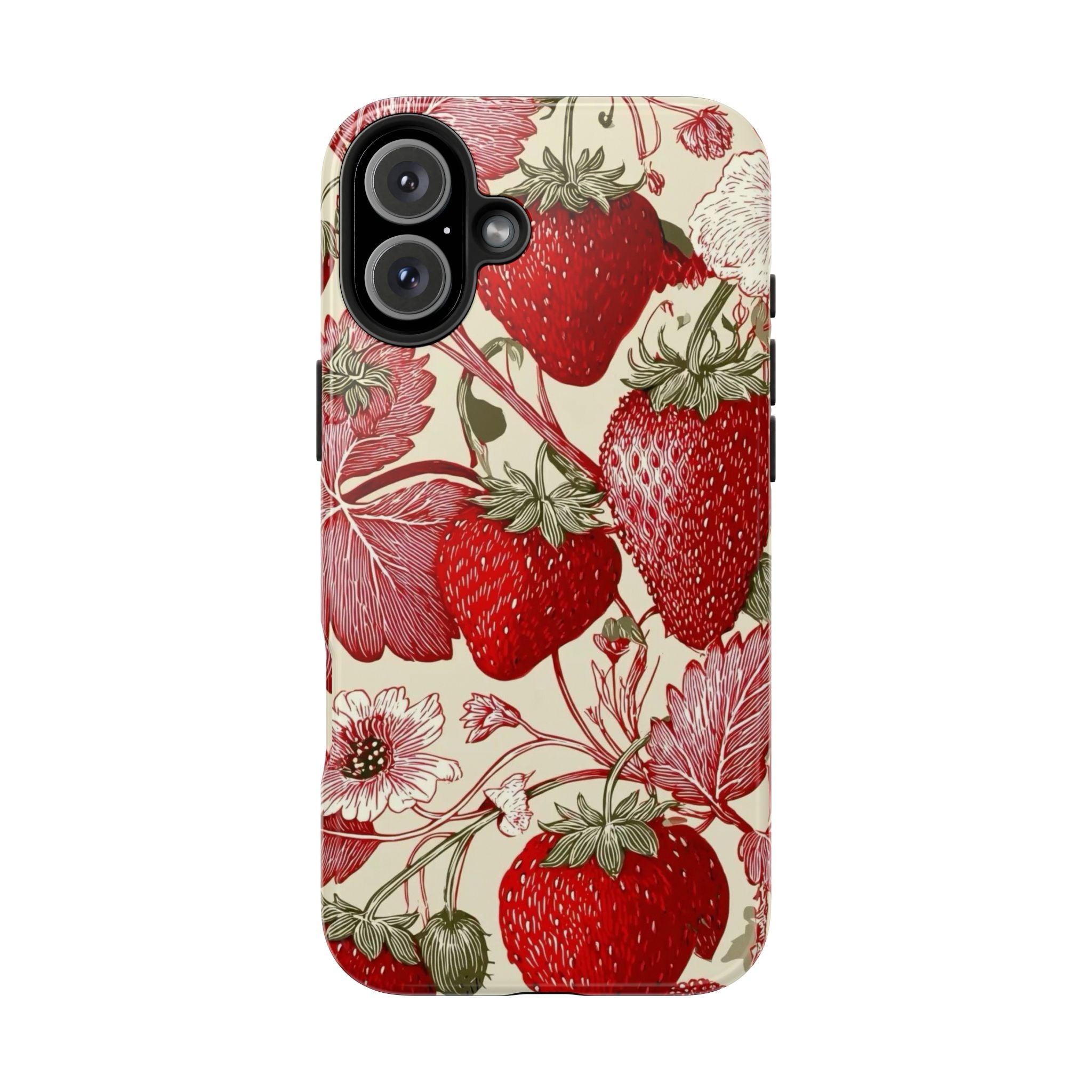 Strawberry Vintage Tough Phone Case — Protective Floral iPhone Cover