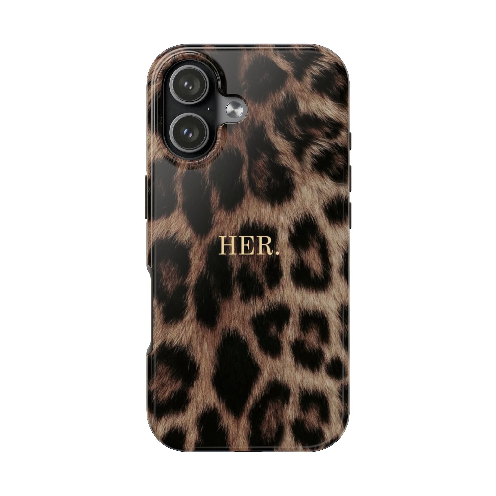 Leopard Print 'HER.' Tough Phone Case — Stylish Protective iPhone Cover