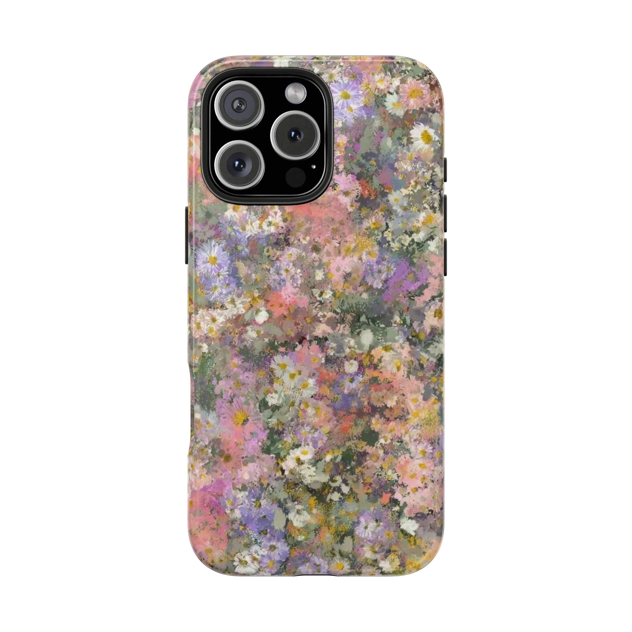 Floral Impression Tough Phone Case — Pastel Meadow Protective Cover